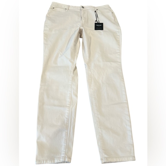 Simply Vera Power Stretch Denim Pants, NWT, Size-16, Color-Cream - Picture 1 of 8